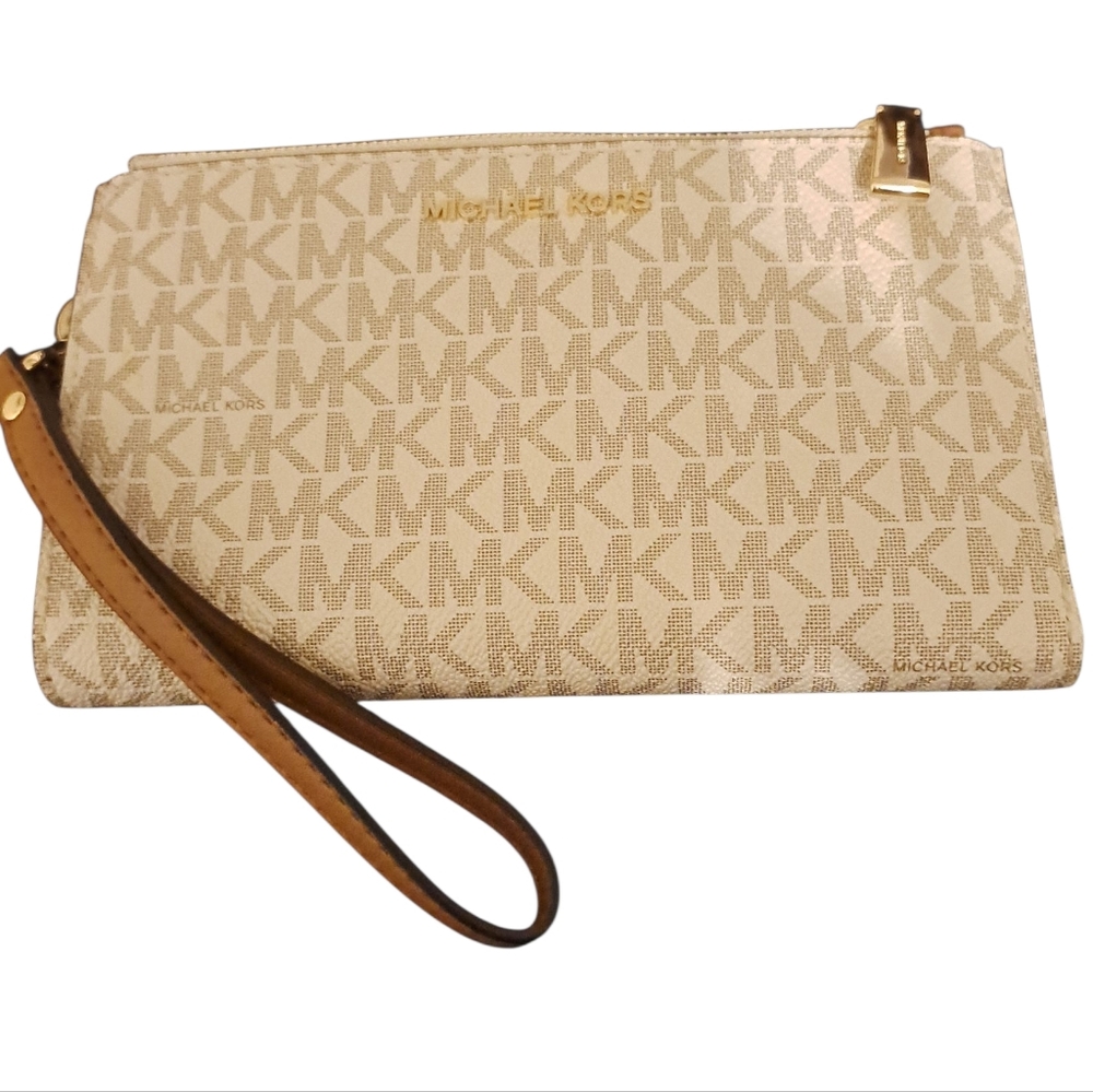 Michael Kors Jet Set Travel Large Double Zip Wallet Wristlet